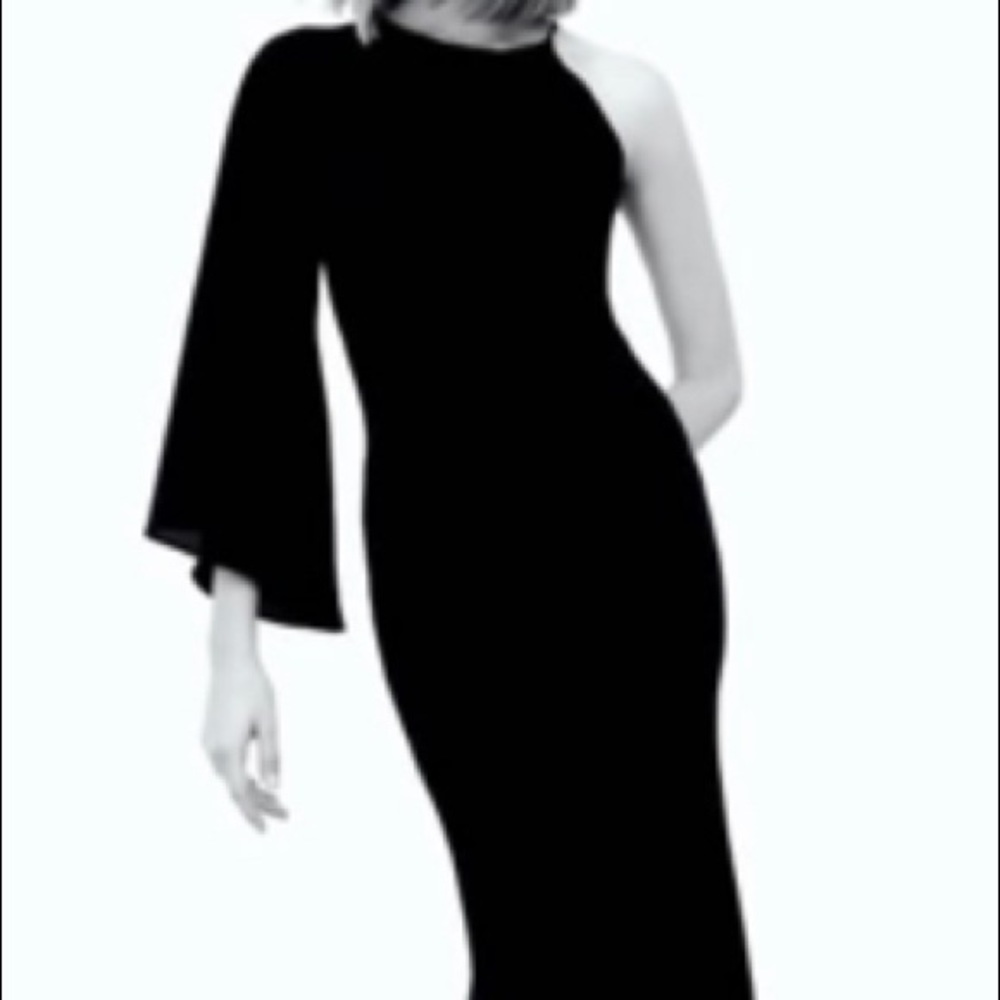 Zara asymmetrical black dress. Small NWT